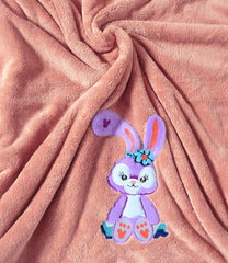 Cotton Bolls Textiles Bunny Bliss Microfiber Kids Bath Towel 350 Gsm | Quick Drying Towels For Baby Towel (Peach)