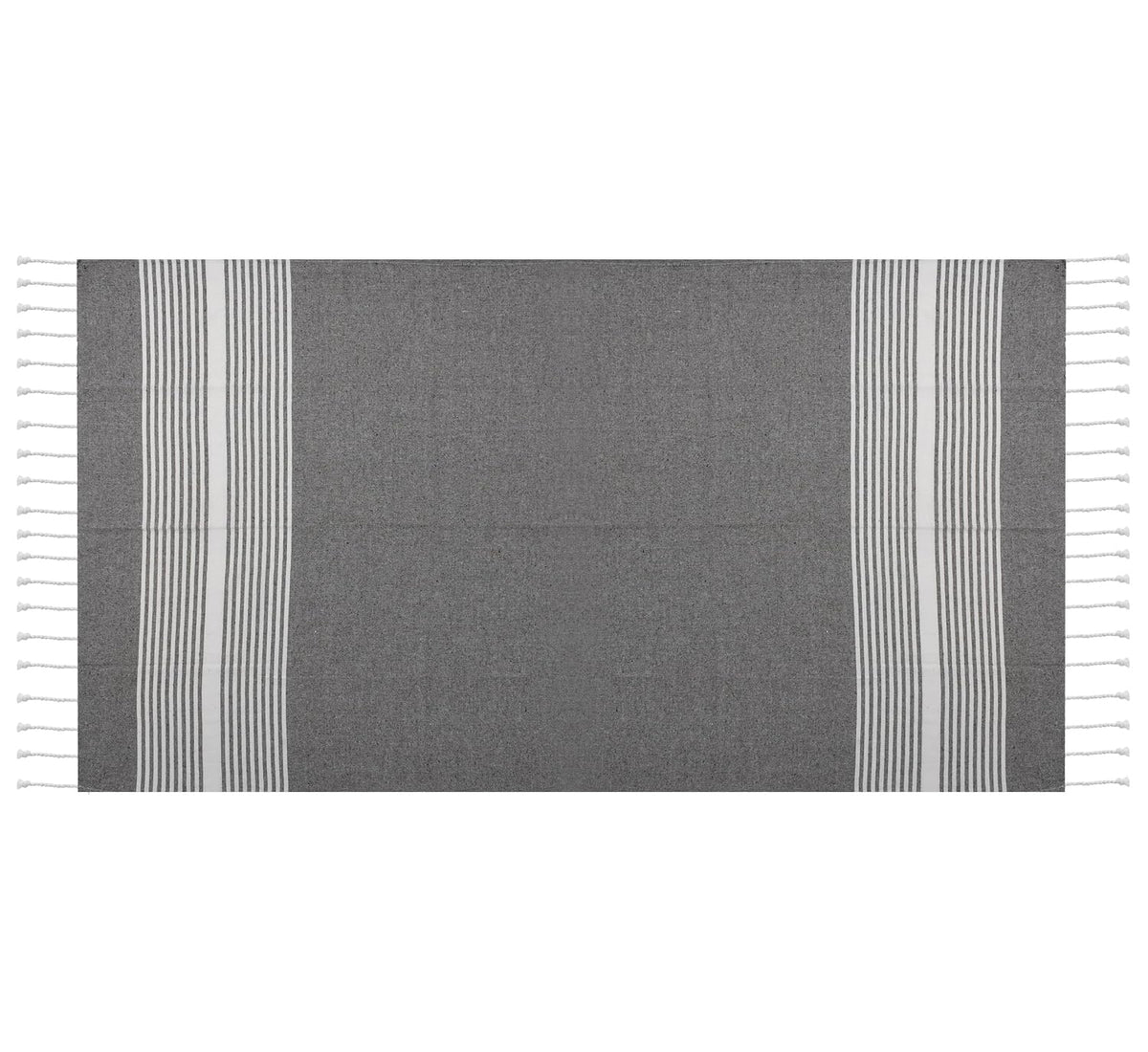 Dolce Casa 100% Cotton Turkish Fouta Towel 400 Gsm | Extra Large Full Size Cotton Bath Towel (Dark Grey)