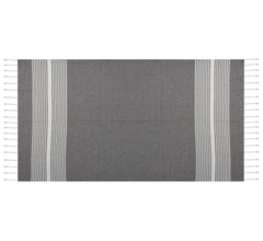 Dolce Casa 100% Cotton Turkish Fouta Towel 400 Gsm | Extra Large Full Size Cotton Bath Towel (Dark Grey)