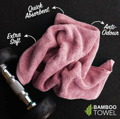 Heelium Bamboo Towel 2 Bath & 2 Hand Towel 1400 Gsm | Soft, High Absorbency & Antibacterial Towels (Peach & Iris) - Pack Of 4
