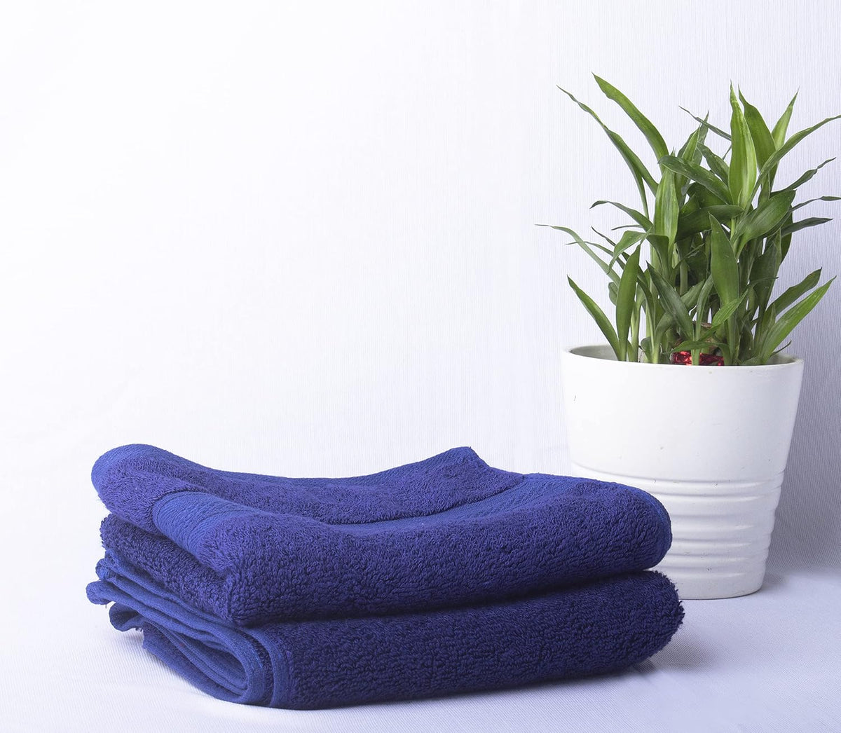 10club Bamboo Hand Towel 580 Gsm | Ultra Soft, Absorbent, Anti-Microbial & Quick Dry Towel For Daily Use, Gym, Pool, Kitchen, Travel, Sports & Yoga (Navy) -Set Of 4