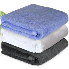 Heelium Bamboo Bath Towel | Lightweight & Quick Drying | Ultra Absorbent Towel 400 Gsm | Pack Of 3 - White, Iris, Grey