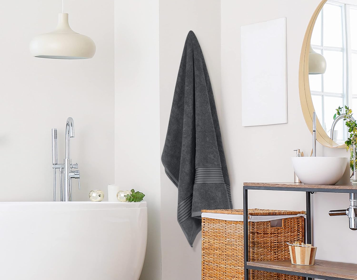 Utopia Towels Premium Cotton Extra Large Bath Towel 900 Gsm | Soft Luxury Bath Sheet - Grey
