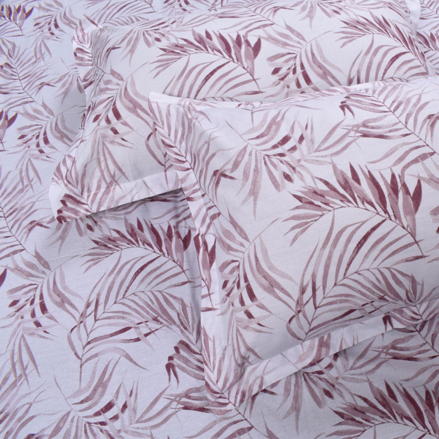 Flat Double Bedsheet With 2 Pillow Covers Rosewood | Queen Size - 88 X 96 Inches, Maroon & White | Durable & Long Lasting Bedsheet
