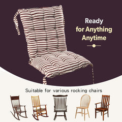 Long Comfortable Rocking Chair Cushion With Ties, Lining Printed - Maroon - 18 X 36 Inch | Back Rest & Seat Cushions Chair Pad, For Rocking Chairs | Cotton Cushion For Office & Home Use