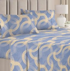 100% Cotton Double Bedsheet With 2 Matching Pillow Covers | Soft Touch Cotton Fabric-Comfortable & Durable - 90 X 100 Inches, Grey & Beige