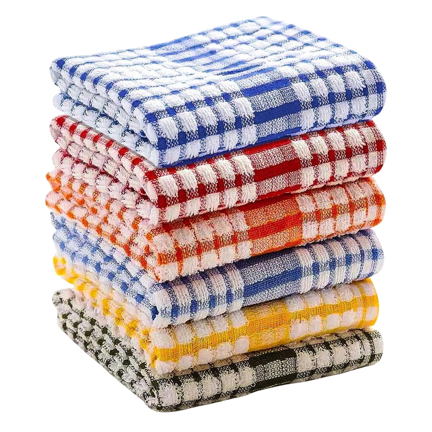 Aloud Creations 100% Cotton Large Size Kitchen Towel 300 Gsm | Towels For Cleaning & Plates, Glasses - Multicolour (Pack Of 3)