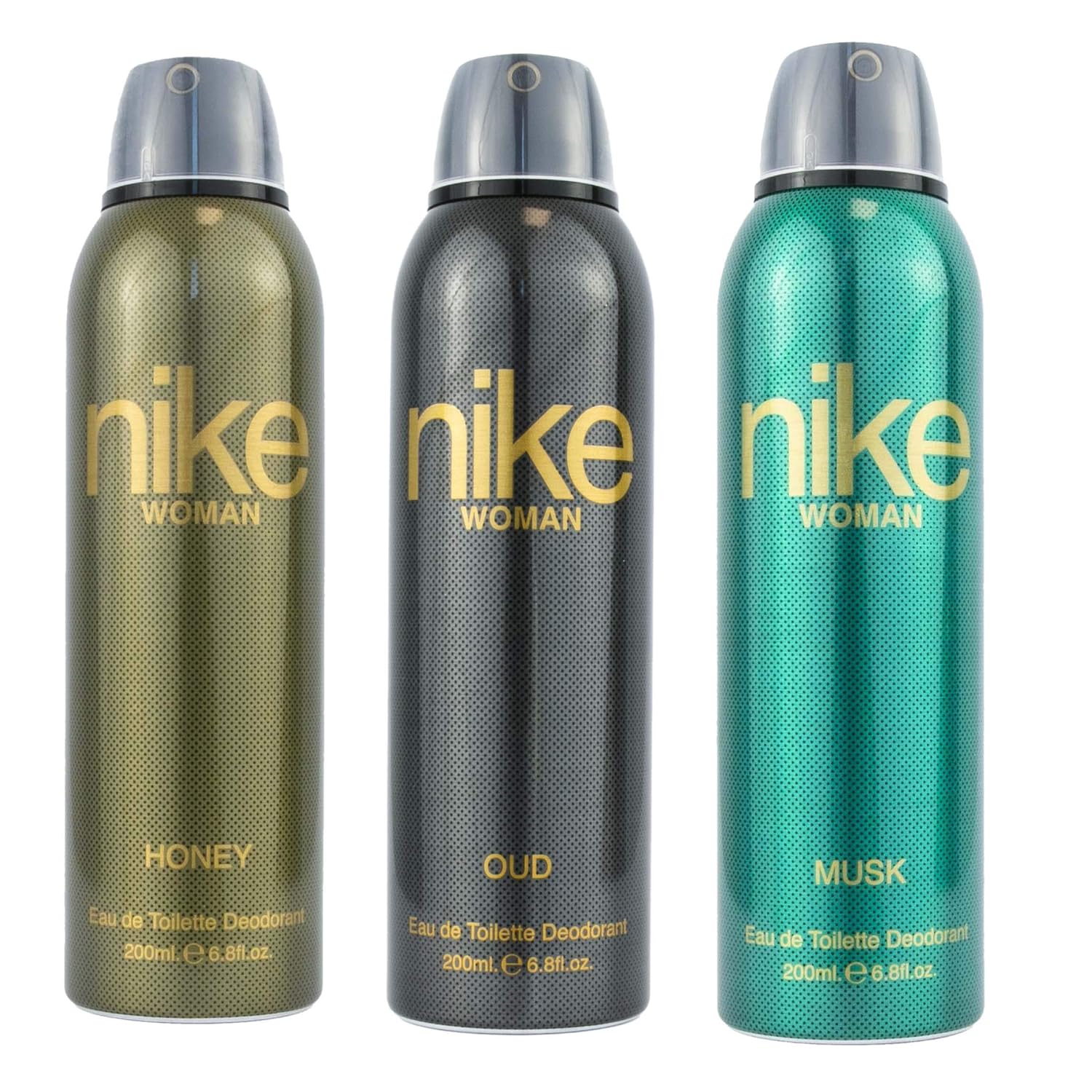 Nike Honey, Oud & Musk Eau De Toilette Deodorant Body Spray 600ml 20.2 Fl.oz. Pack Of 3 | Perfect Gift For Wife