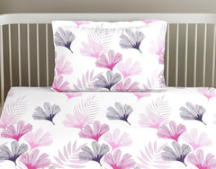 Printed Single Size Bedsheet Elasticated Fitted With 1 Pillow Cover - 36 X 78 Inch, White & Pink | 180 Thread Count - Lightweight & Breathable Bedsheet