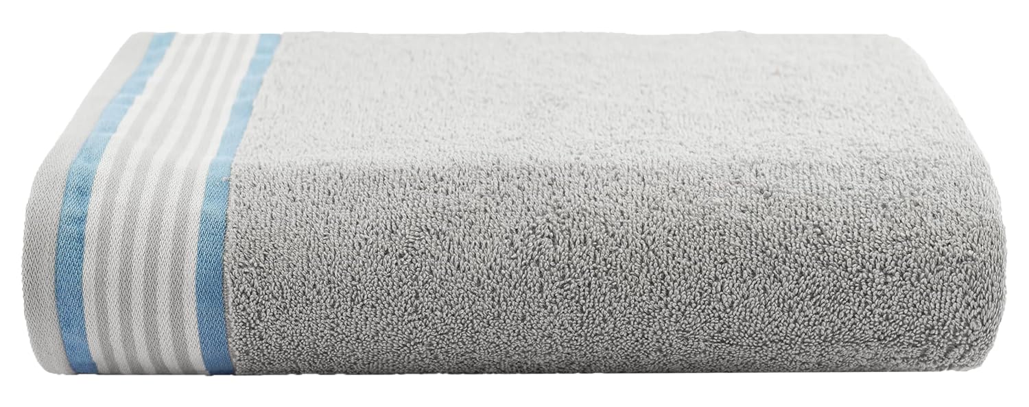Casa Copenhagen, Germany Design He & She Super Soft Collection 100% Cotton 2 Pieces Large Bath Towel - Grey Violet & Dusty Blue