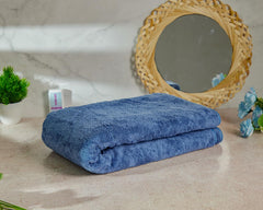 Fezora Microfiber Bath Towels 500 Gsm | Large Size Bath Towel- Super & Absorbent With Hook Quick Dry Towel For Men & Women (Dark Blue)