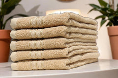 Solance Super Cotton Hand Towel 1000 Gsm | Ultra Soft & Super Absorbent Hand Towel (Beige) - Set Of 5