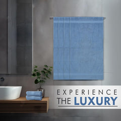 Ambra Linens Highly Absorbent Towels 500 Gsm | 100% Cotton Soft And Plush All Seasons Use, Large, Everyday Use, Durable | 4 Pcs Hand Towel Set (Sky Blue)