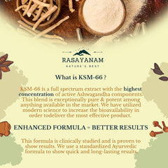 Rasayanam Ashwagandha Ksm-66 500mg Extra Strength Natural Formulation Support Strength & Energy Withania Somnifera Extract | 60 Veg Capsules 100gm 0.2lbs