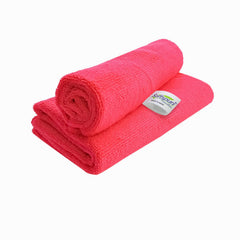 Softspun Microfiber Cleaning Cloths Towel Set 300 Gsm | Highly Absorbent Lint And Streak Free Multi-Purpose Wash Cloth For Kitchen, Car, Stainless (2 Pcs)- Red