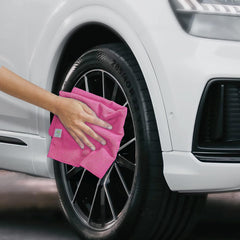 Softspun Microfiber Cloth 450 Gsm | Thick Lint & Streak-Free Multipurpose Cloths Automotive Microfibre Towels (3 Pcs) - Pink