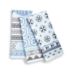 Encasa Xo Cotton Kitchen Towel 250 Gsm | Super Absorbent Tea Towels & Dish Cloths For Washing Up, Drying Dishes & Cleaning | Pack Of 3 (Mosaic)