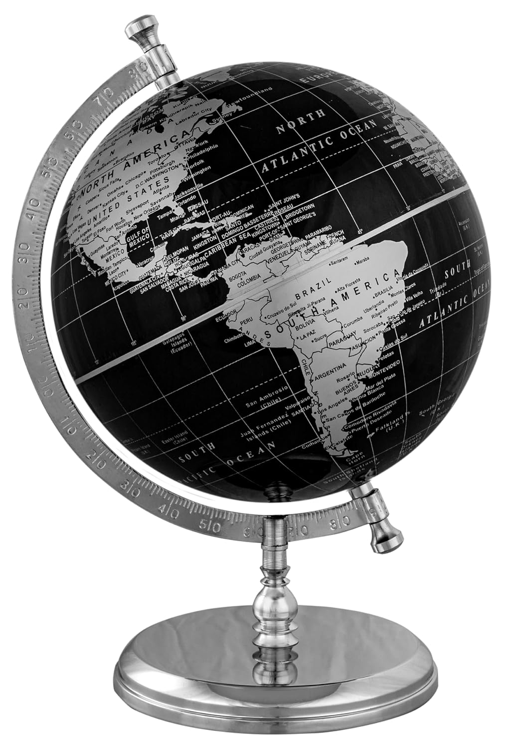 Prime Single Joint Globe, Height 33 Cm (13.2 Inch) Dia 25 Cm (10 Inch) With Metal Arc & Base | Educational & Decorative Globe, Pack Of 1