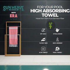 Sun Weave Bamboo Towel Large Size 240 Gsm | Skin Friendly Light Weight Quick Dry Body Towels For Women & Men | Odor Resistant Bamboo Kerala Towels