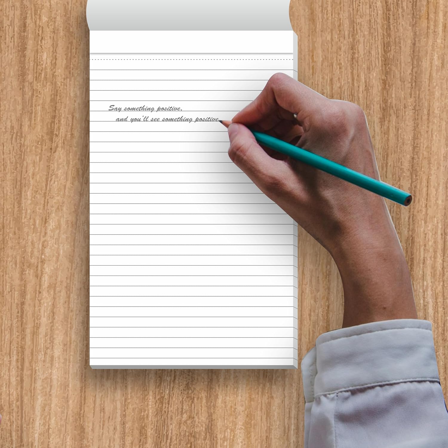 Writing Pad 22x29cm Lined Paper Wide Ruled 50 Sheets, Micro Perforated Notebook | Pack of 2