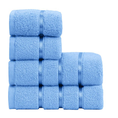 Spread Spain Roman Bath Towel 600gsm | Super Absorption Quick Dry Large & Small Towel Set - Black (Set Of 4)