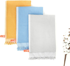 Thirsty Towel Cotton Honey Comb Bath Towel 570 Gsm | Quick Dry Lightweight High Absorbent Travel-Friendly Pack Of 3 (Assorted)