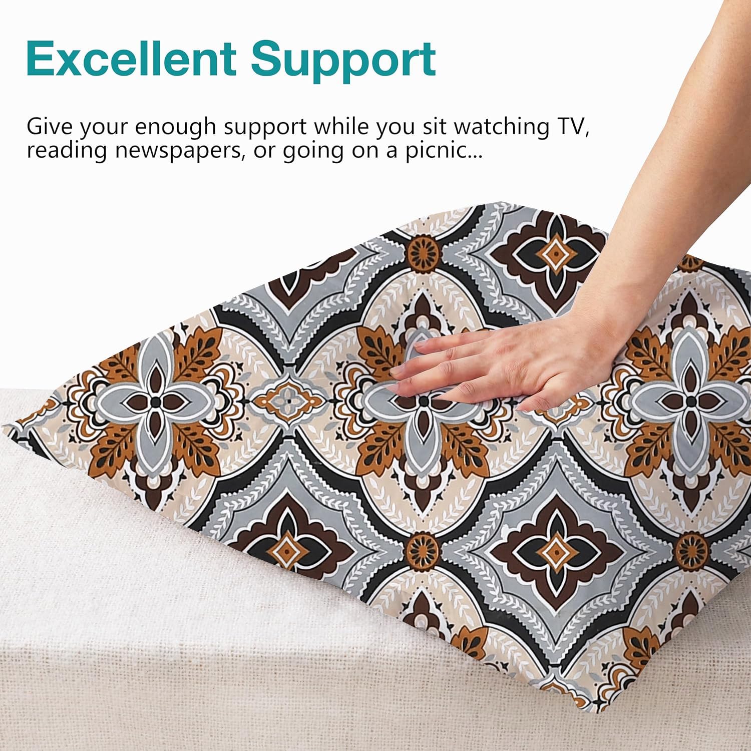Microfiber Square Pillow Cushion For Sofa, Black & Brown, Grey - 12 X 12 Inch | Fluffy For Comfort & Back Support | Breathable, Premium Cotton Cushion Cover, Neck Support - Set Of 3