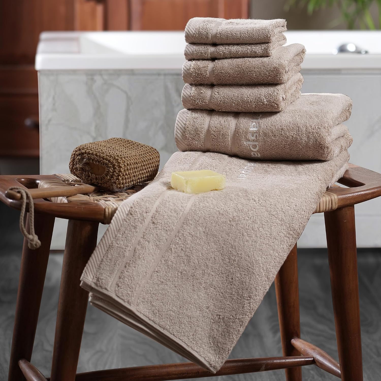 Maspar Amor Ultra Soft 2 Hand + 2 Bath & 2 Face Towel 1600 Gsm (Beige) - 6 Pcs