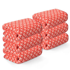 Heart Home Microfiber Soft Face Towels 1300 Gsm | Quick Dry & Absorbent Hanging Hand Towels Circle - Red (Pack Of 6)