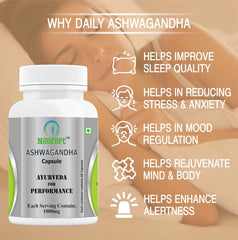 Neufert Ashwagandha Capsule Ashwagandha Root Extract, Support Mental Clarity, Energy Levels & Overall Wellness | 60 Veg Capsules 100gm 0.2lbs