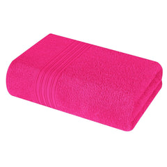 Boutiquo 100% Cotton Bath Towel 500 Gsm | Compact Quick Dry Lightweight Soft & Highly Absorbent Large Size Bath Towel - Hot Pink