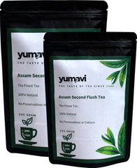 Yumavi Assam Second Flush CTC Tea With Long Leaves Pack Of 2 - 500+250gm, 26.4 Ounce | Refreshing & Aromatic Kadak Chai - No Colours Or Preservatives | Freshly Handpicked, Medium Caffeine