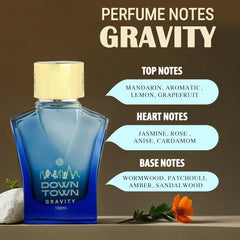 JD International Down Town Gravity Perfume For Men - 100ml, 3.4 Fl.oz. | Long Lasting Fragrance