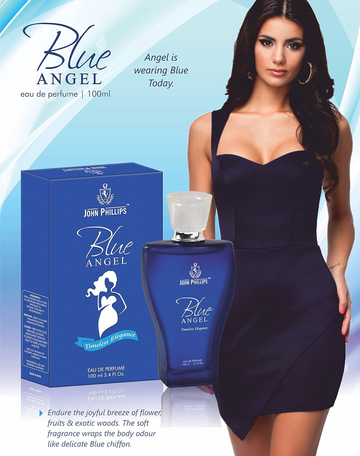 John Phillips Mr Blue- Blue Angel 100ml 3.4 Fl.oz. Each Pack Of 2 For Men & Women