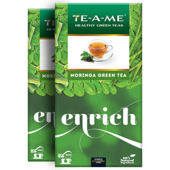 TE-A-ME Moringa Enrich Green Tea - Pack Of 2 X 25 Tea Bags | Promotes Glowing Skin - Enriched With Turmeric, Ginger, Triphala & Amla