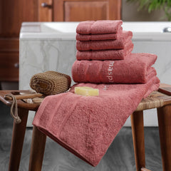 Maspar Amor Ultra Soft 2 Hand + 2 Bath & 2 Face Towel 1600 Gsm (Dark Peach) - 6 Pcs
