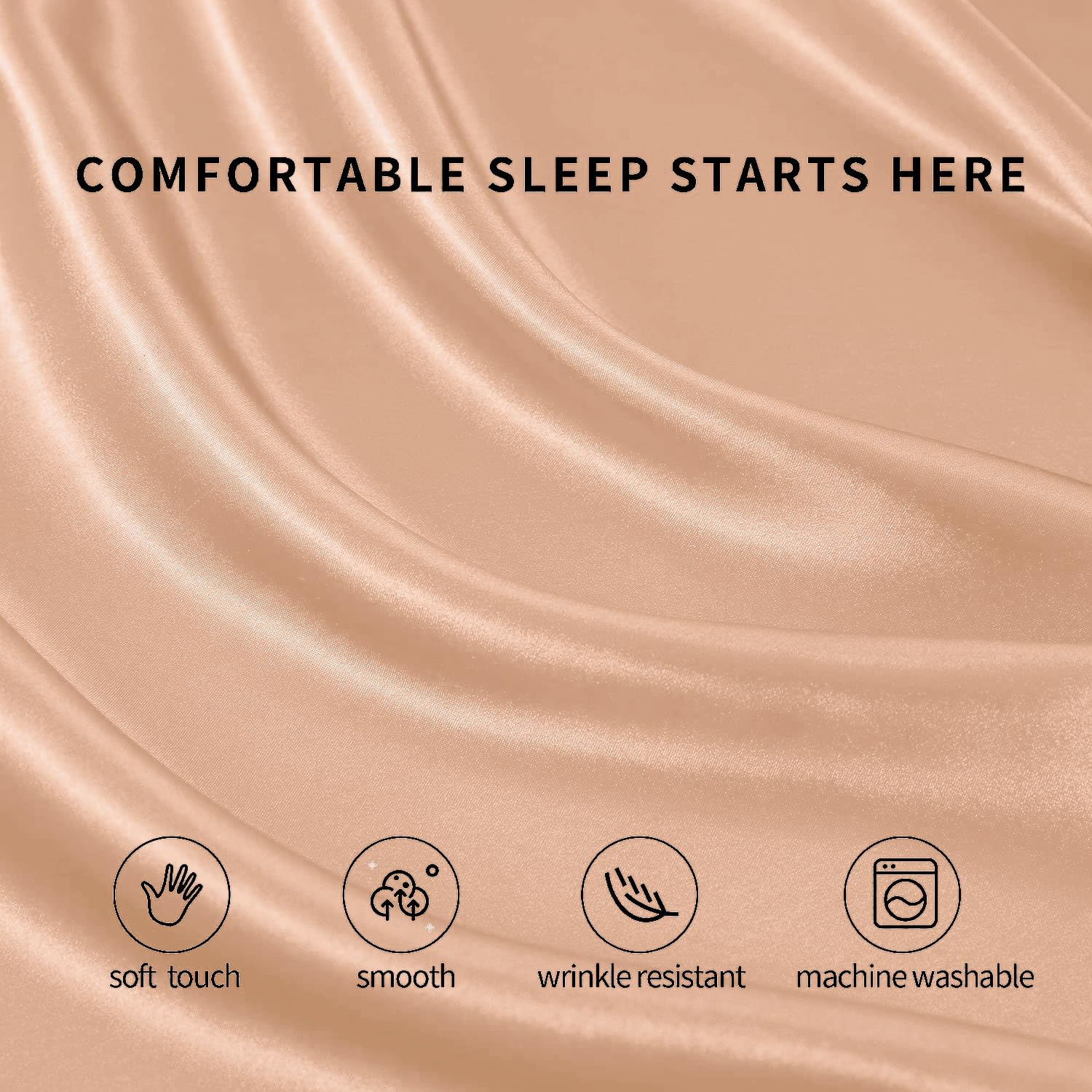 1 Double Bedsheet For King Size With 2 Pillow Covers - 108 X 108 Inches, Peach | Perfect For Romantic Night, Excellent Gift For All Celebrations Bedsheet