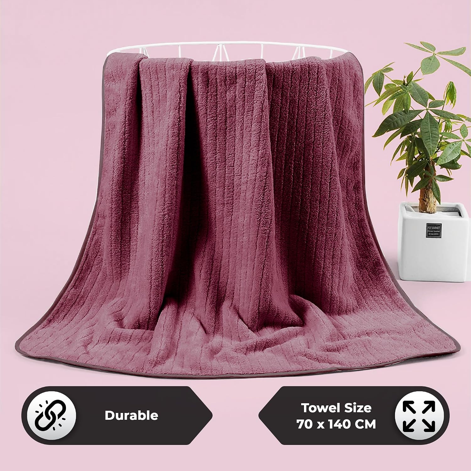 Story@Home Bath Towels Large Size 670 Gsm | Microfiber Bath Towel For Men, Women & Kids -Set Of 2 (Pink)