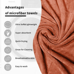 Midastra Weft Microfiber Bath Towel 500 Gsm | Extra Soft, Lint-Free, Quick-Dry & Highly Absorbent Towel (Brown)