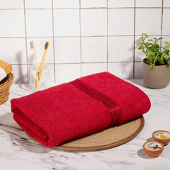 Comforic 100% Cotton Bath Towels 500 Gsm | Large Size Bath Towel For Men & Women Quick Dry, Super Soft & Absorbent Gym Towel, Travel Towel (Fiery Red)
