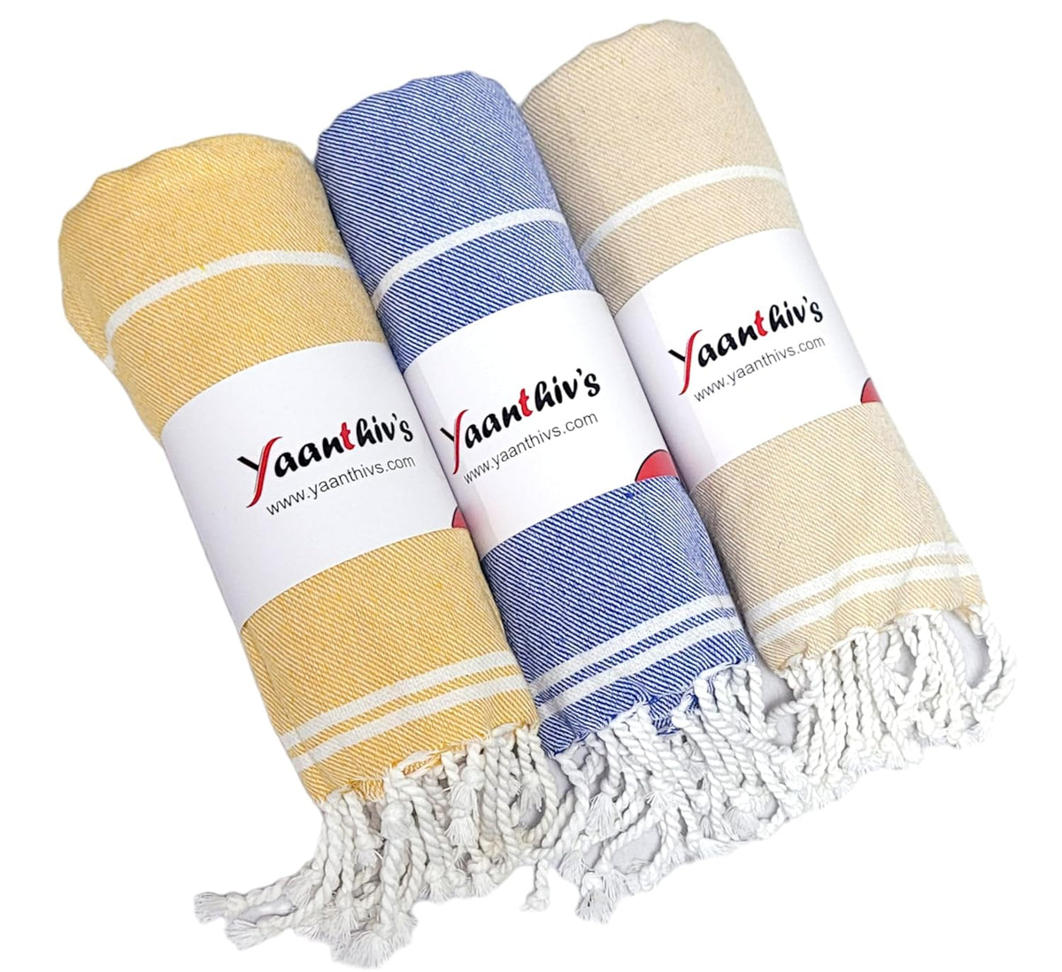 Yaanthiv'S Premium Turkish Cotton Bath Towels 900 Gsm | Eco Luxury Range Of Towels Washable & Quick Dry, Light Weight Bath Towels (Pack Of 3) - Amber Yellow, Marine Blue & Caramel