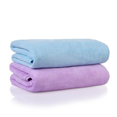Glivary Microfiber Towels 640 Gsm | Bath-Soft Towel With Hook Quick Dry Super Absorbent-Bath Towel For Men & Women (Sky Blue & Purple) | Pack Of 2