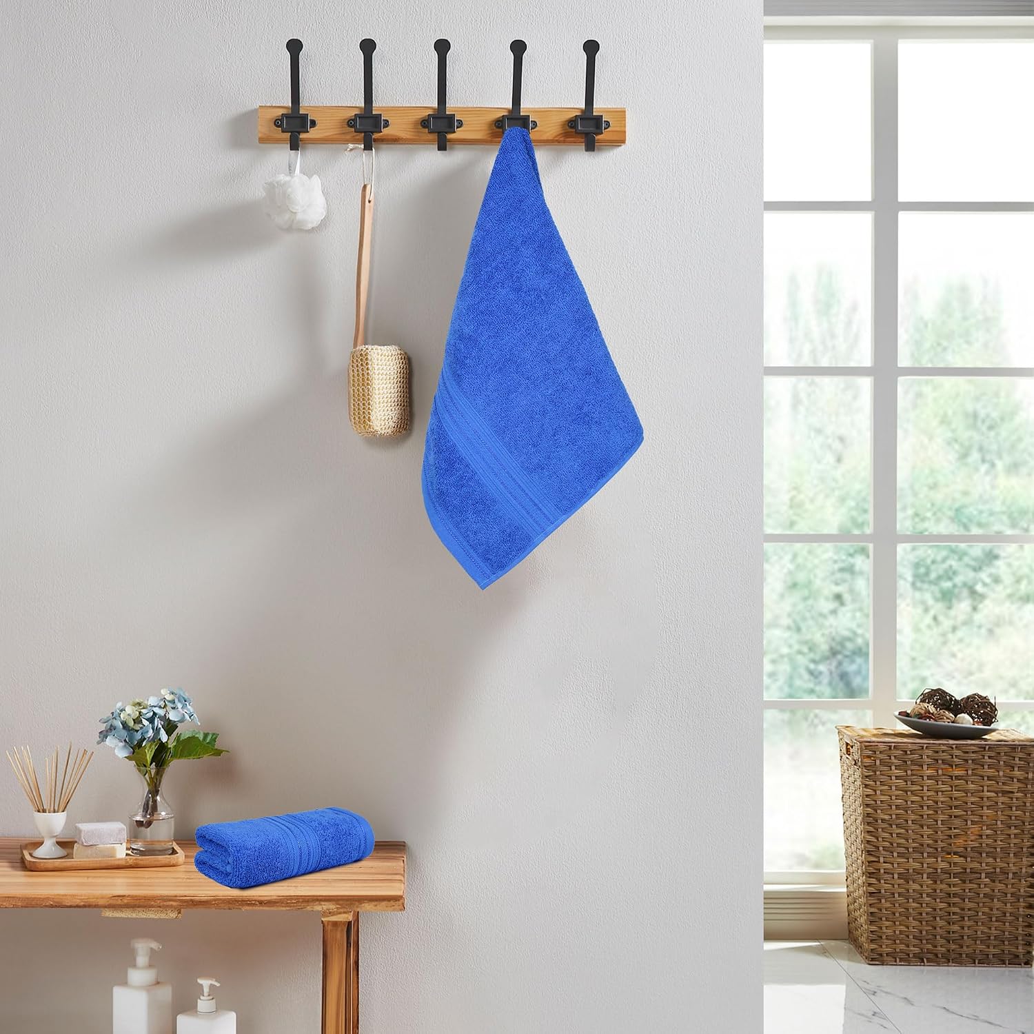 Mytrident Cotton Hand Towel 600 Gsm | For Men & Women Classic Towel 100% Cotton Hand Towel (Palace Blue)- Pack Of 2