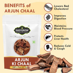 Easygrow Arjun Ki Chaal Dried Arjun Tree Bark, Raw Terminalia Arjuna Bark Lowers Bad Cholesterol | 400gm 0.8lbs