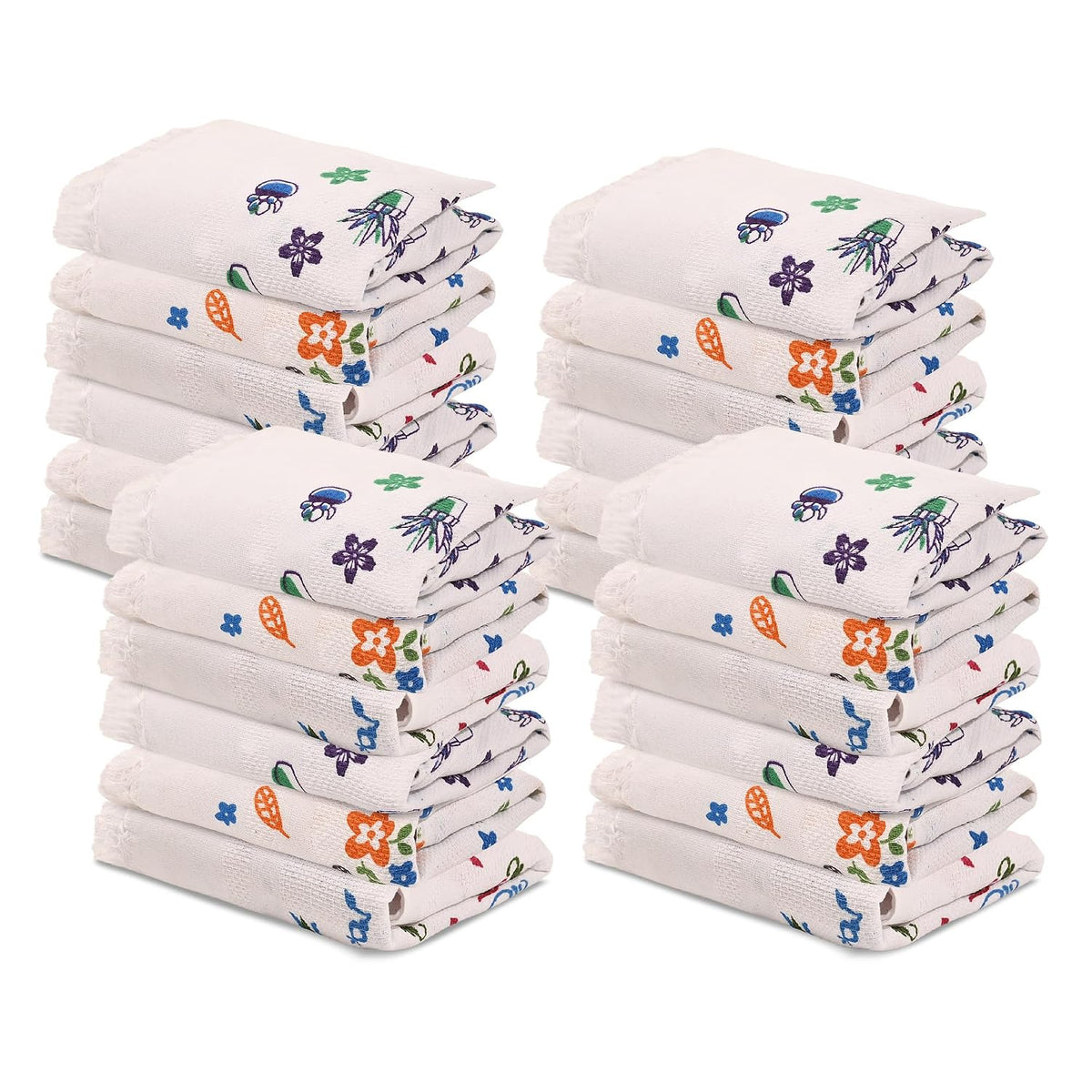 Kuber Industries Face Towel 200 Gsm | Cotton Easily Washable Travel Friendly Pocket Towels & Gym Napkins | Pack Of 24 (Assorted)