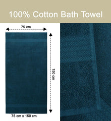 Soweto Luxury Cotton Bath Towel 550 Gsm | Ultra Soft & Super Absorbent Bath Sheet Quick Dry, Lightweight & Durable Fabric Large Size Towel (Teal)