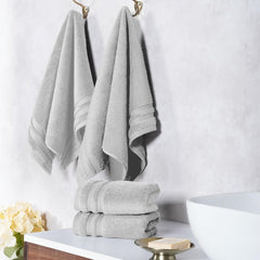 Mytrident Finesse 100% Cotton Hand Towels 800 Gsm (Grey) -4 Piece
