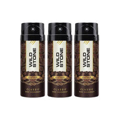 Wild Stone Classic Leather Deodorant Pack Of 3 Body Spray 675ml 22.8 Fl.oz. | Perfect Birthday Gift Set For Husband