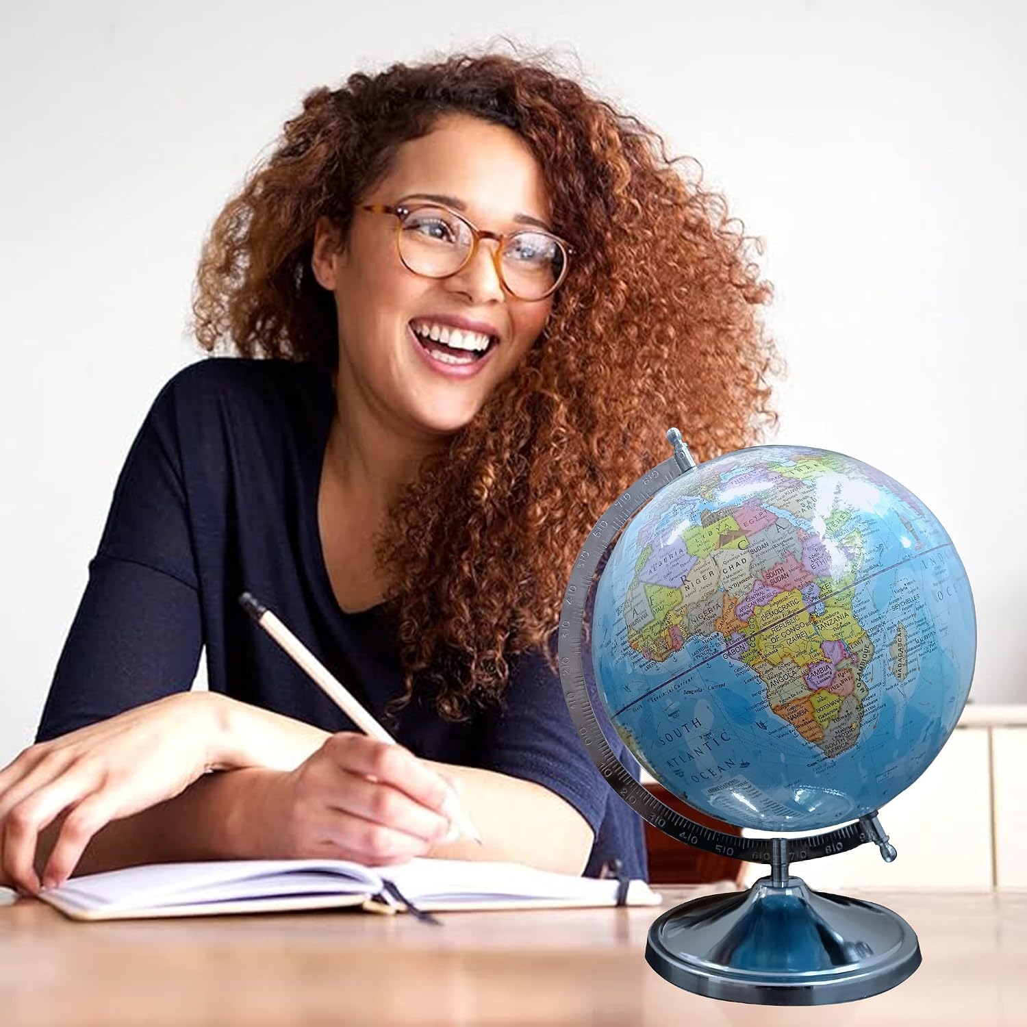 Educational World Globe 10 Inch With Metal Stand For Kids Learning & Students, For Office Table, Boys & Girls Birthday Gift, Pack Of 1