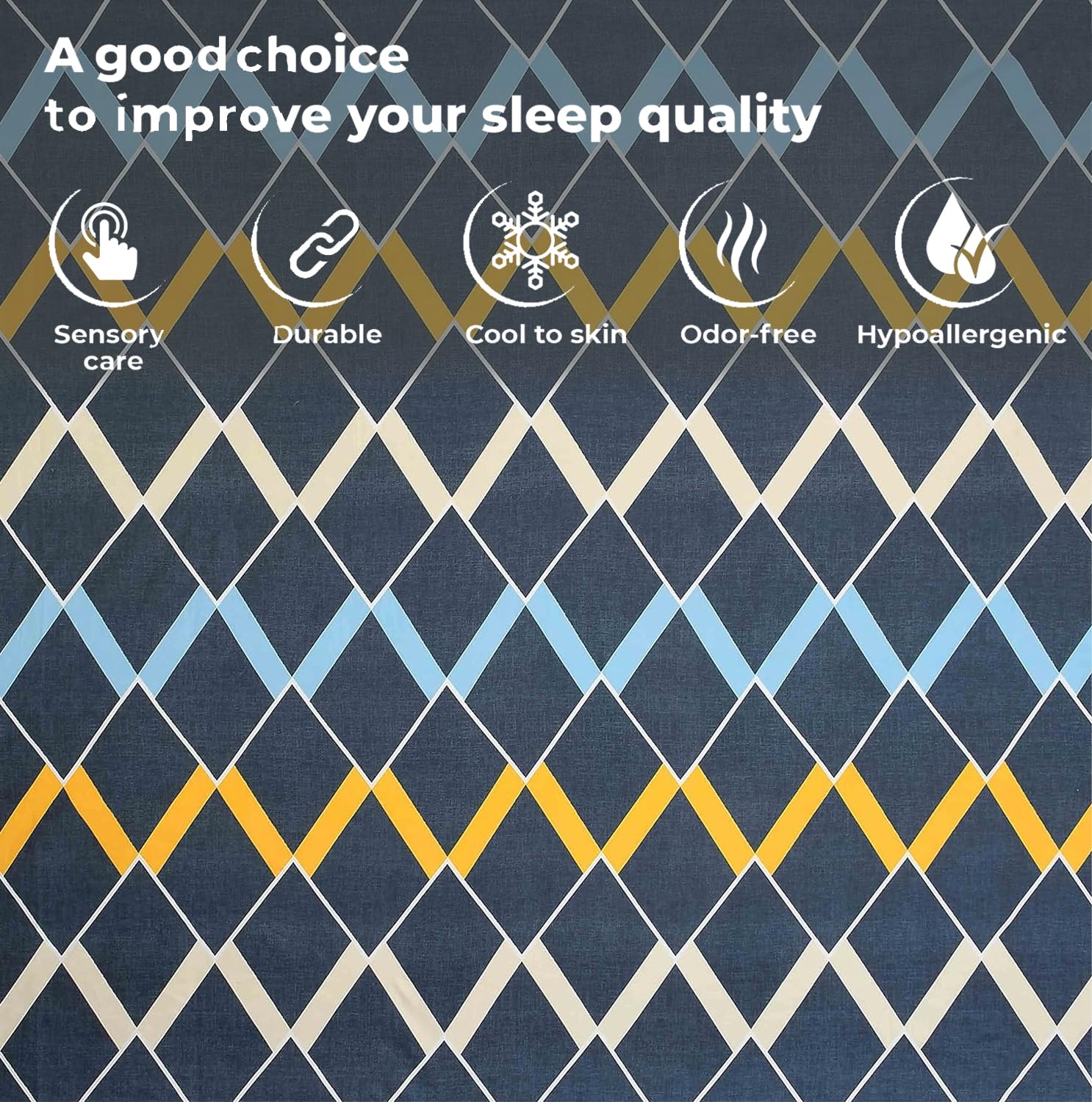 Microfiber Single Bedsheet Set With 1 Pillow Covers (60 X 90 Inches) Dark Blue | Durable & Long-Lasting | 144 Thread Count | Wrinkle Free